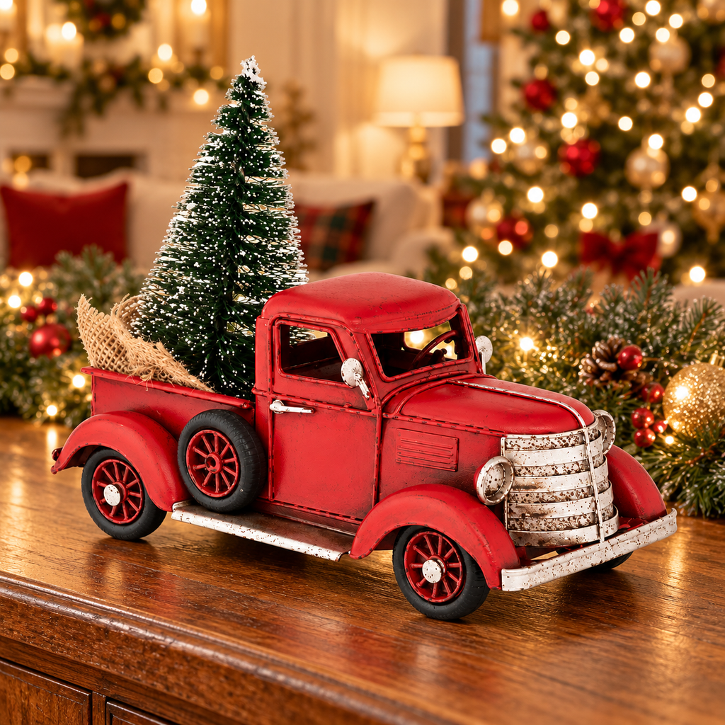 Retro Metal Christmas Truck