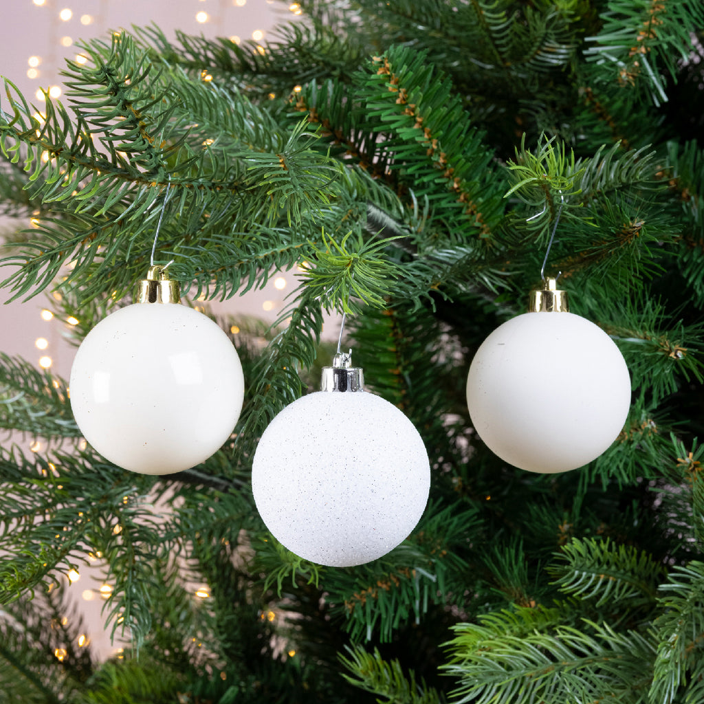 Baubles polystyrene Wool White 020177
