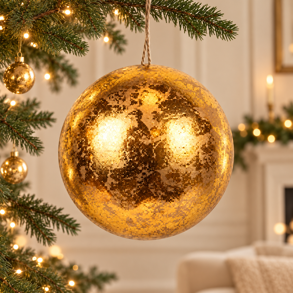 Metallic Gold Foam Christmas Bauble