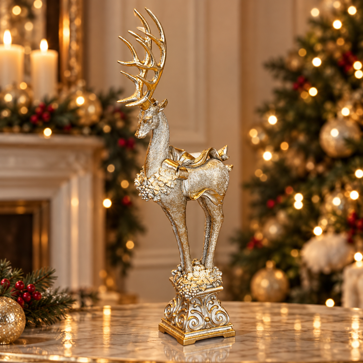 Reindeer on Pedestal