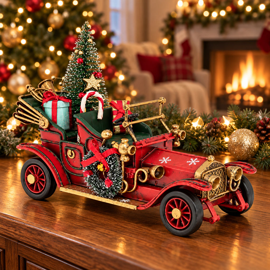 Retro Metal Christmas Car