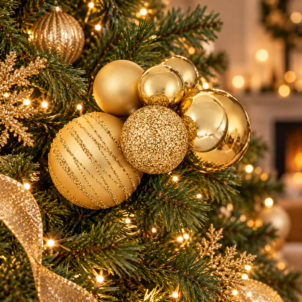 Gold Christmas Bauble Pick
