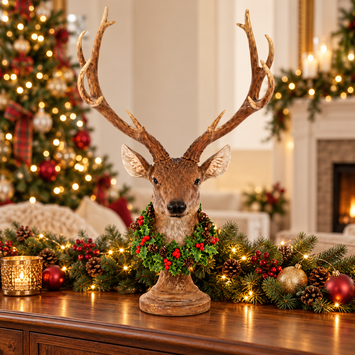 Brown Resin Deer Head Bust