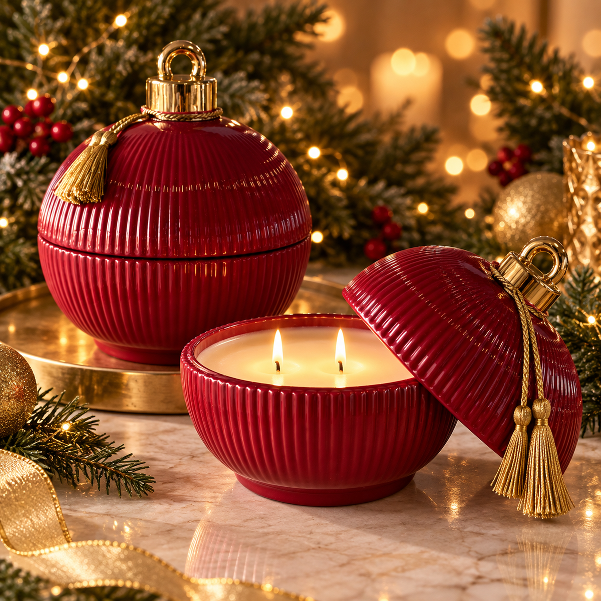 Pleated Ball Candle