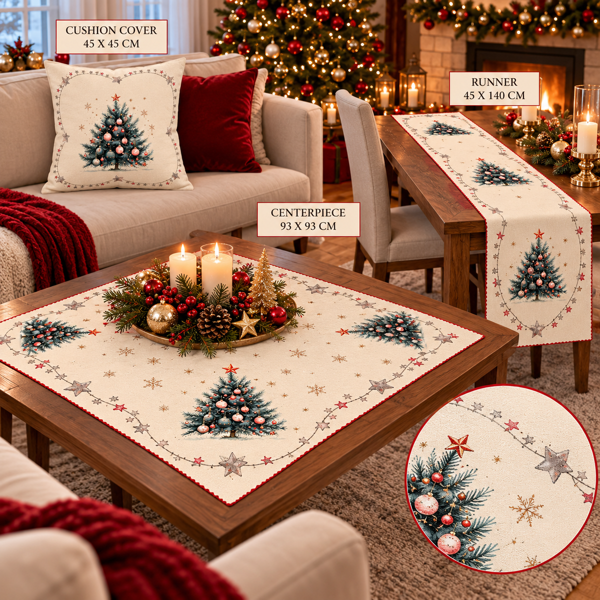 ASSIA 01 CREAM - Embroidered Table Linen Collection