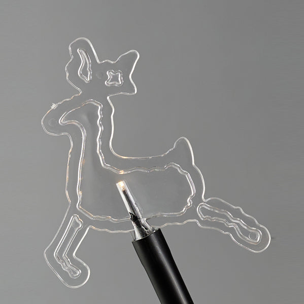 5 LED 3mm, 5 Reindeers With Ground Stick