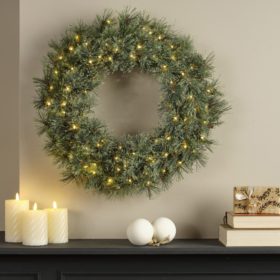 Cashmere wreath BO prelit 680558