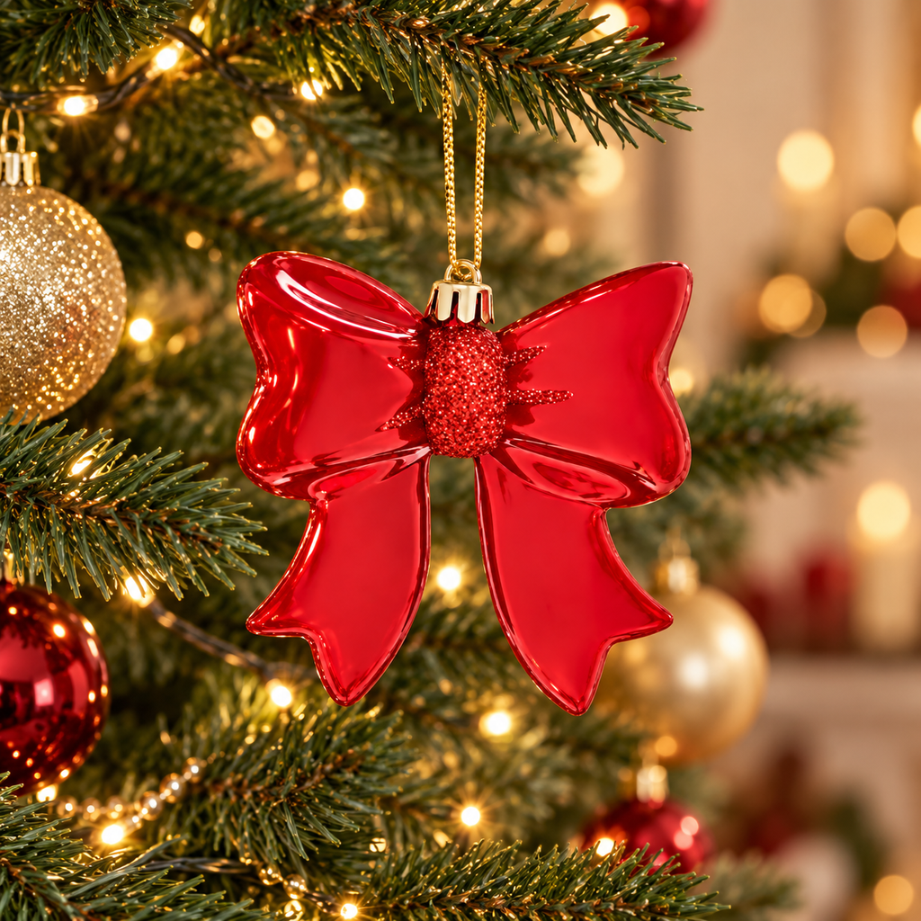 Red Plastic Christmas Bow