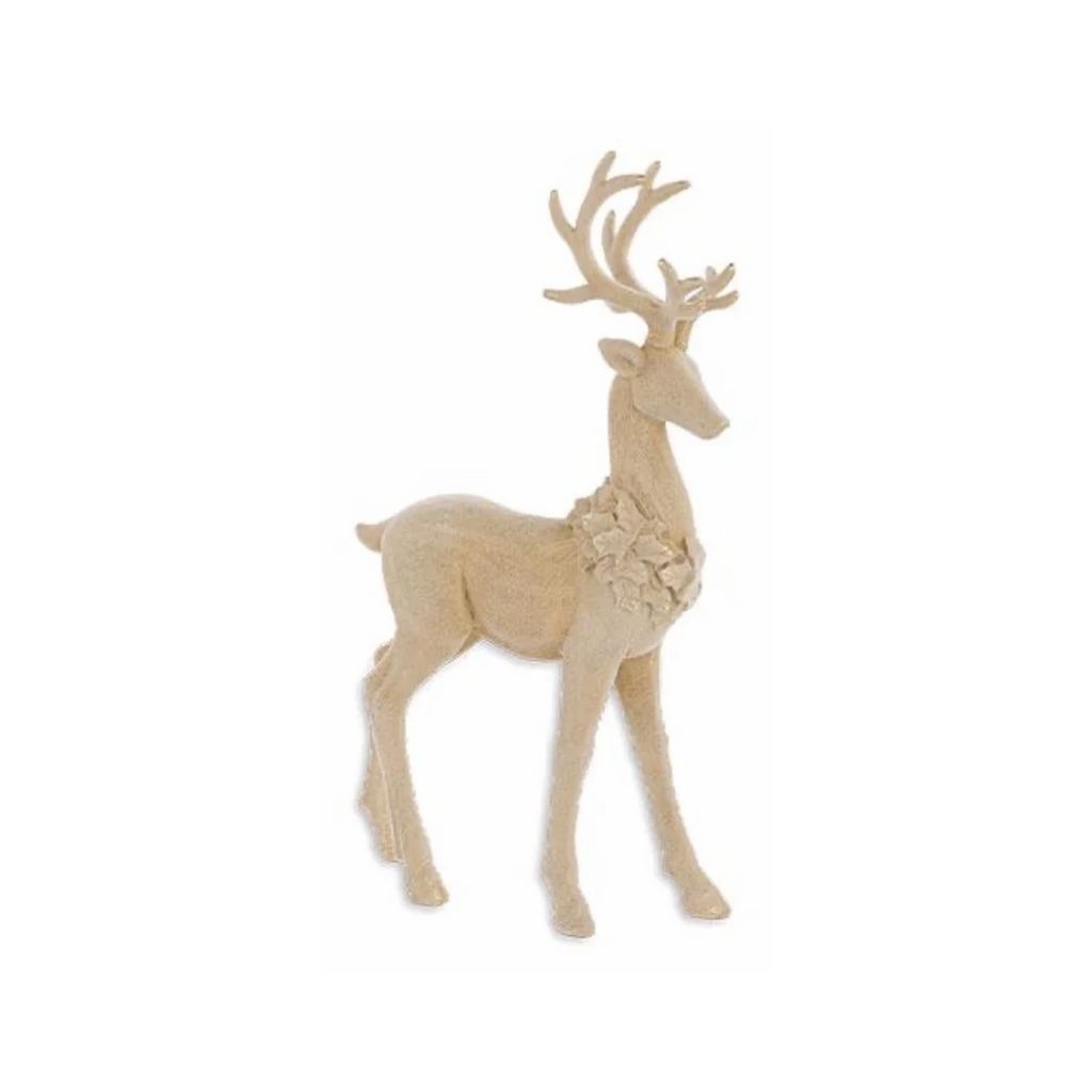 Standing Flocked Reindeer