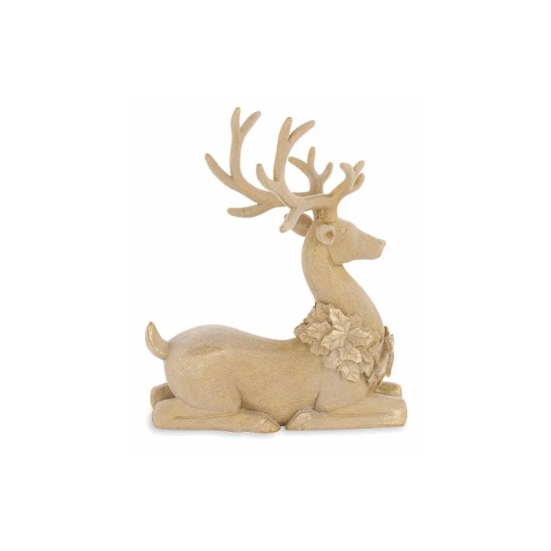 Lying Flocked Reindeer