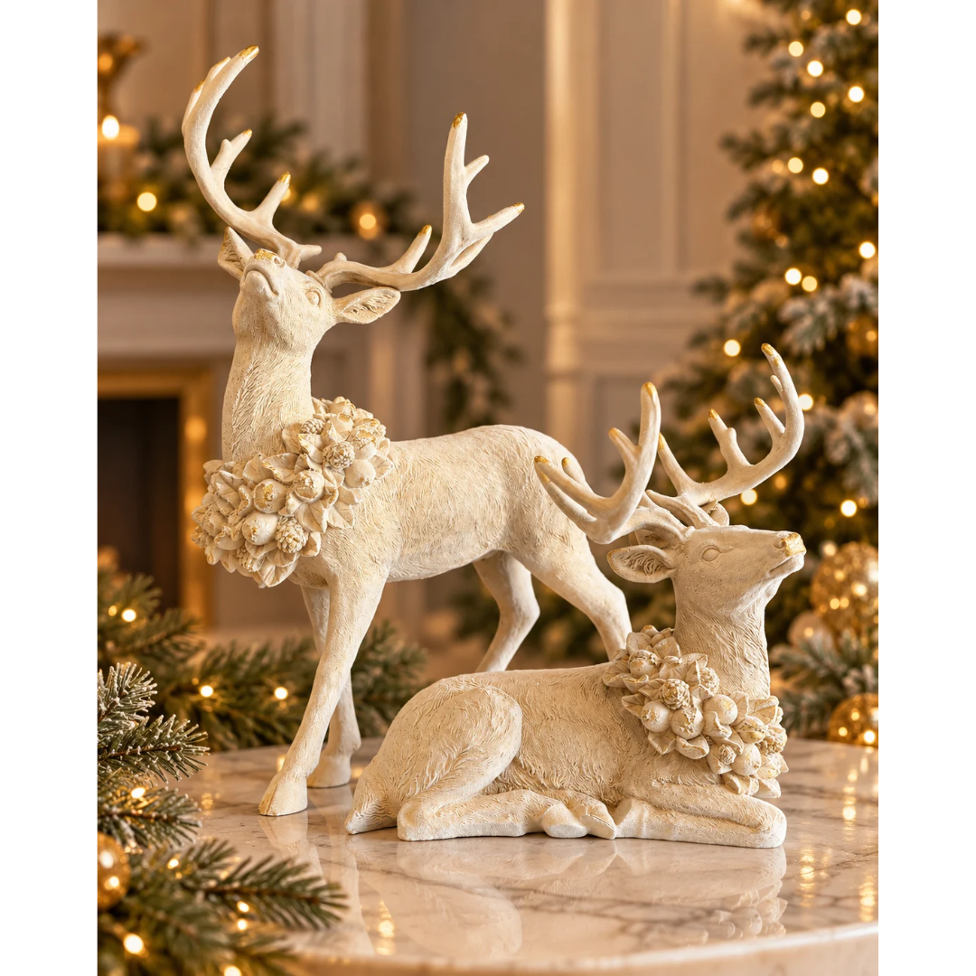 Standing Flocked Reindeer