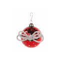 Red Bauble with Silver Bow