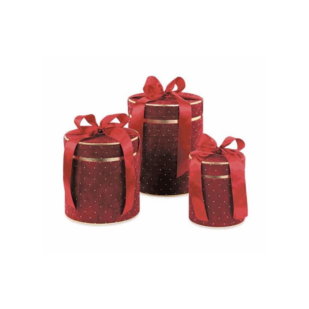 Burgundy Velvet Boxes – Set of 3