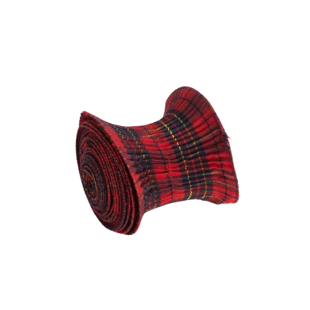 Red Checkered Spiral Ribbon