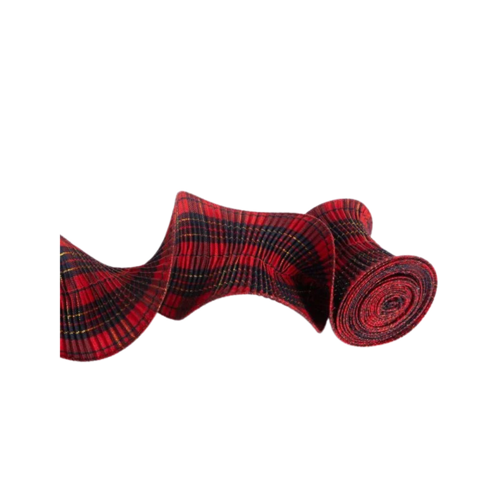Red Checkered Spiral Ribbon