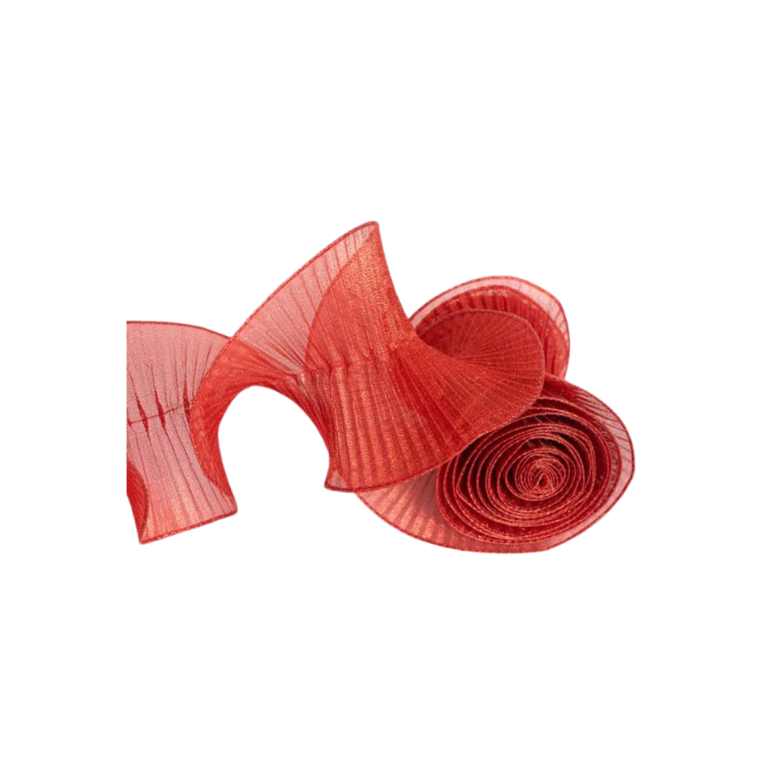 Ribbon Spiral Metallic Red