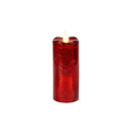 Red Crackle Glass Candle with Two Lighting Modes