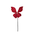 Burgundy Velvet Butterfly with White Pearls