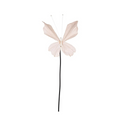 Beige Velvet Butterfly with White Pearls