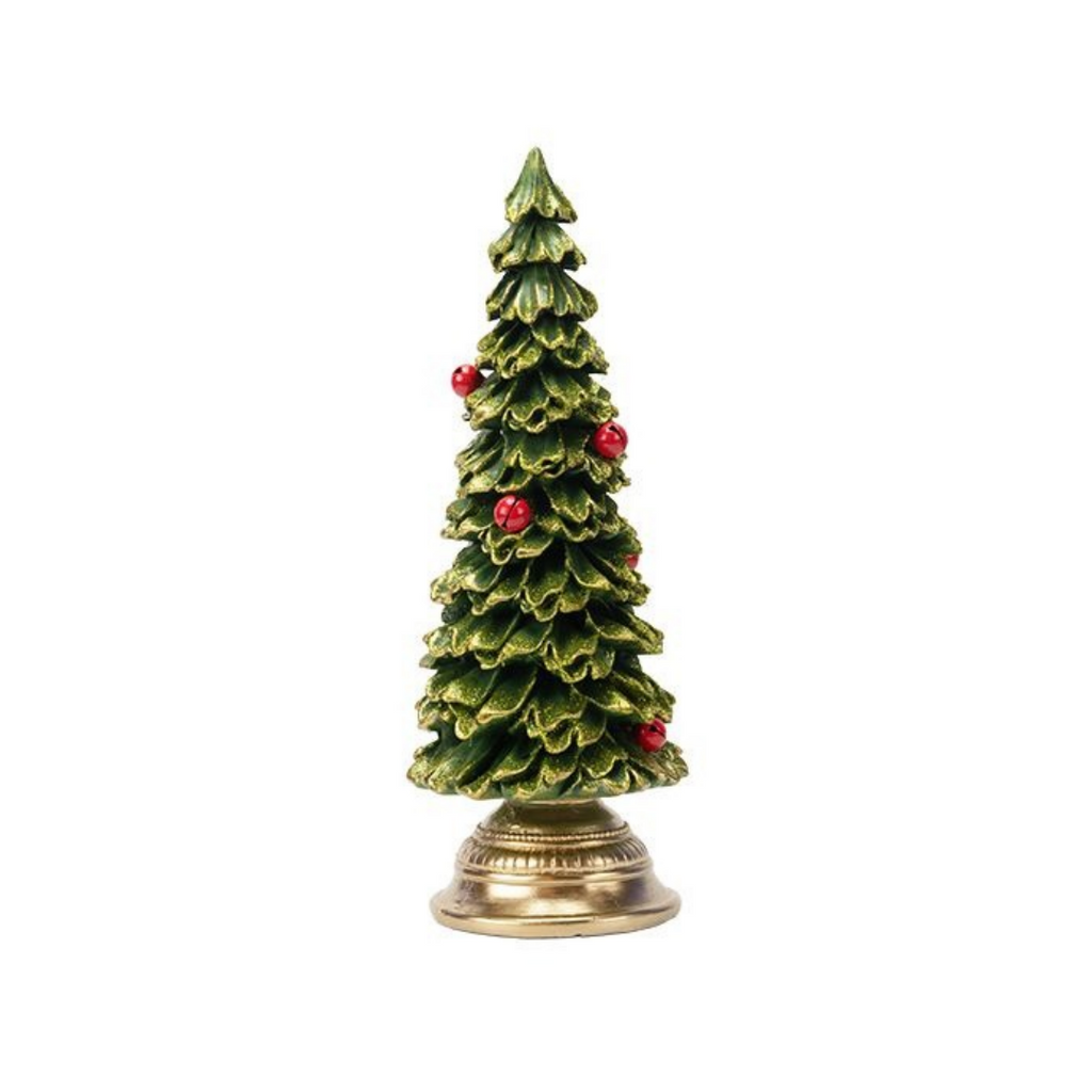 Polyresin Christmas Tree with Red Bells