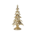 Gold Polyresin Christmas Tree with White Pearls