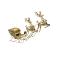 Gold Metal Sleigh with Two Reindeer