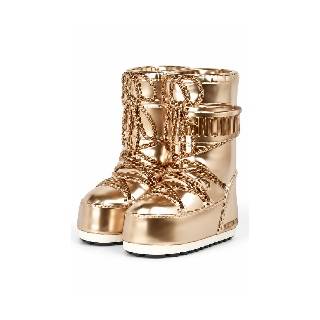 Champagne Polyresin Ski Boot Vase