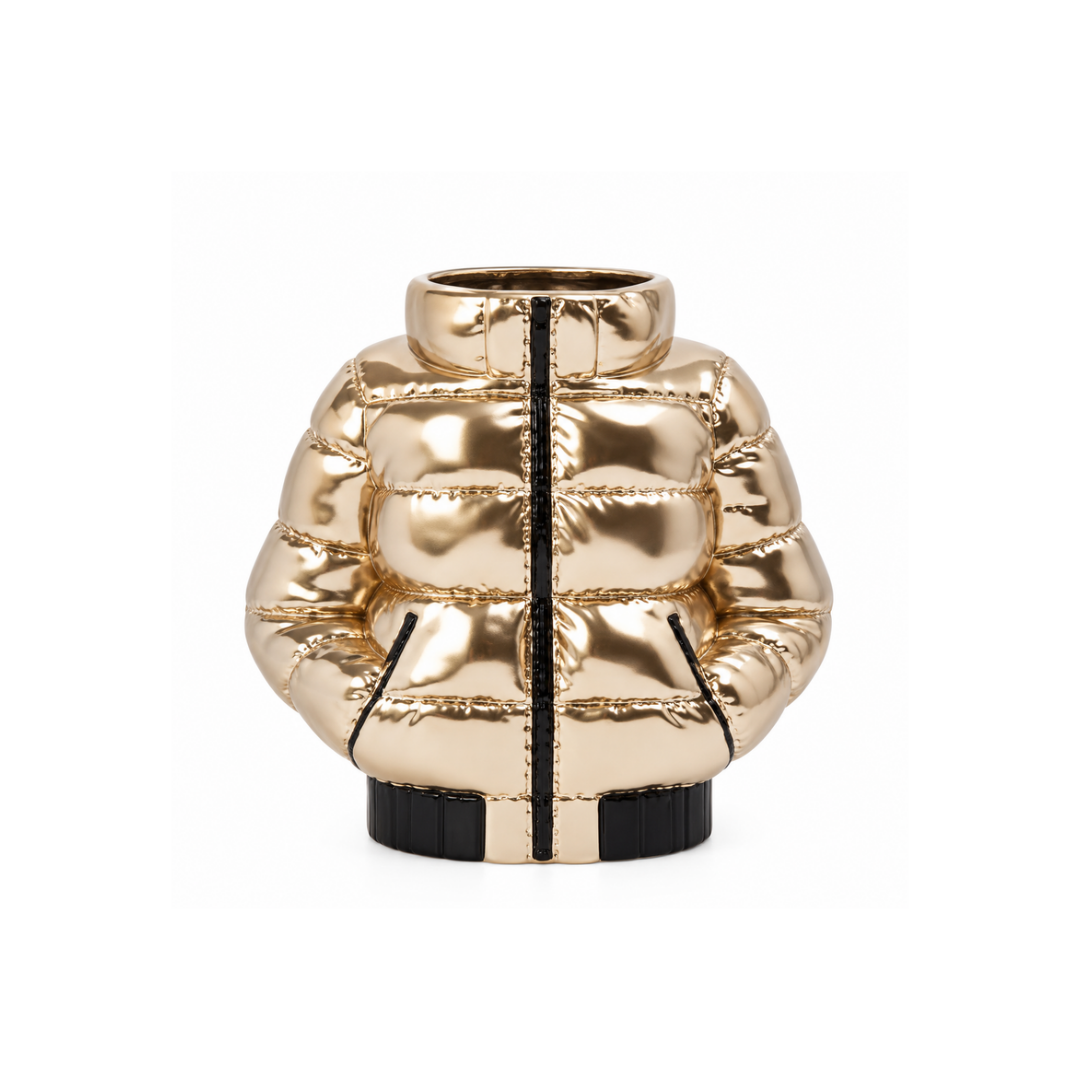 Champagne Polyresin Ski Jacket Vase