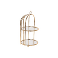 Gold Metal Cake Stand with Mirror