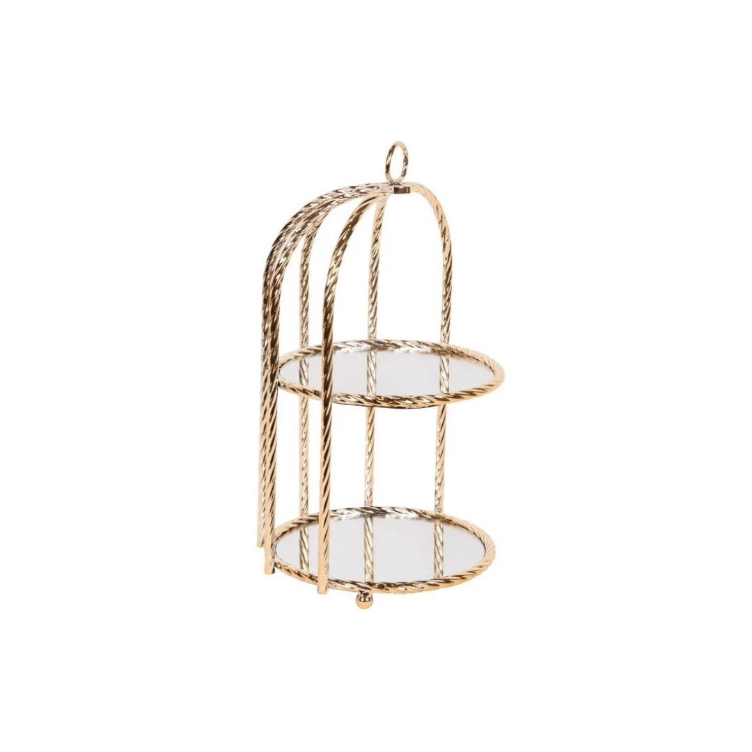 Gold Metal Cake Stand with Mirror