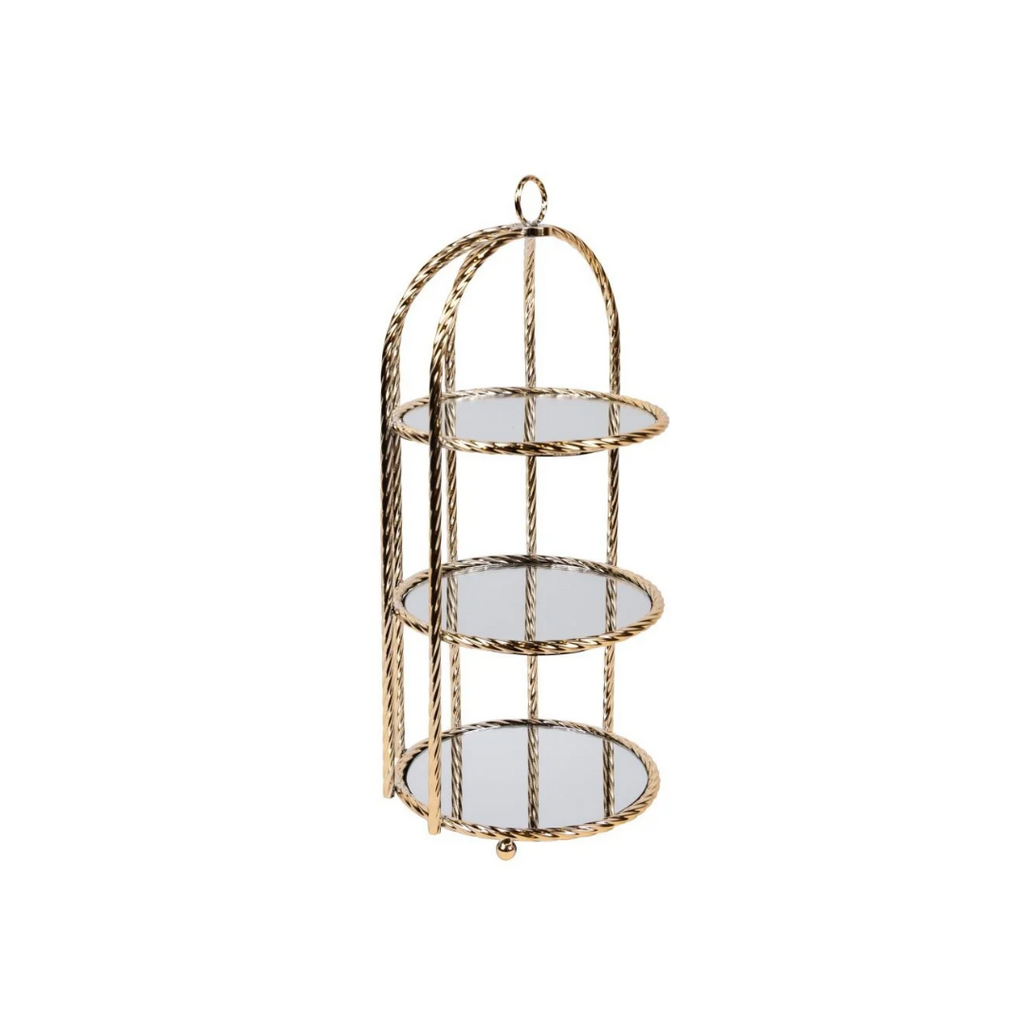 Gold Metal Cake Stand with Mirror