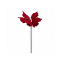 Burgundy Velvet Butterfly with White Pearls