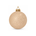Beige Glitter Glass Christmas Baubles – Set of 6