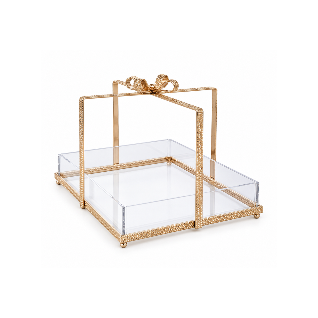 Gold Metal Gift Decoration with Acrylic