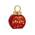 Red Glass Christmas Bauble with Warm LED Light