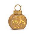 Gold Glass Christmas Bauble with Warm LED Light