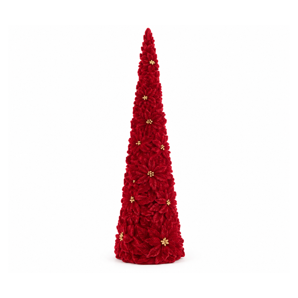 Red Flocked Polyresin Christmas Tree