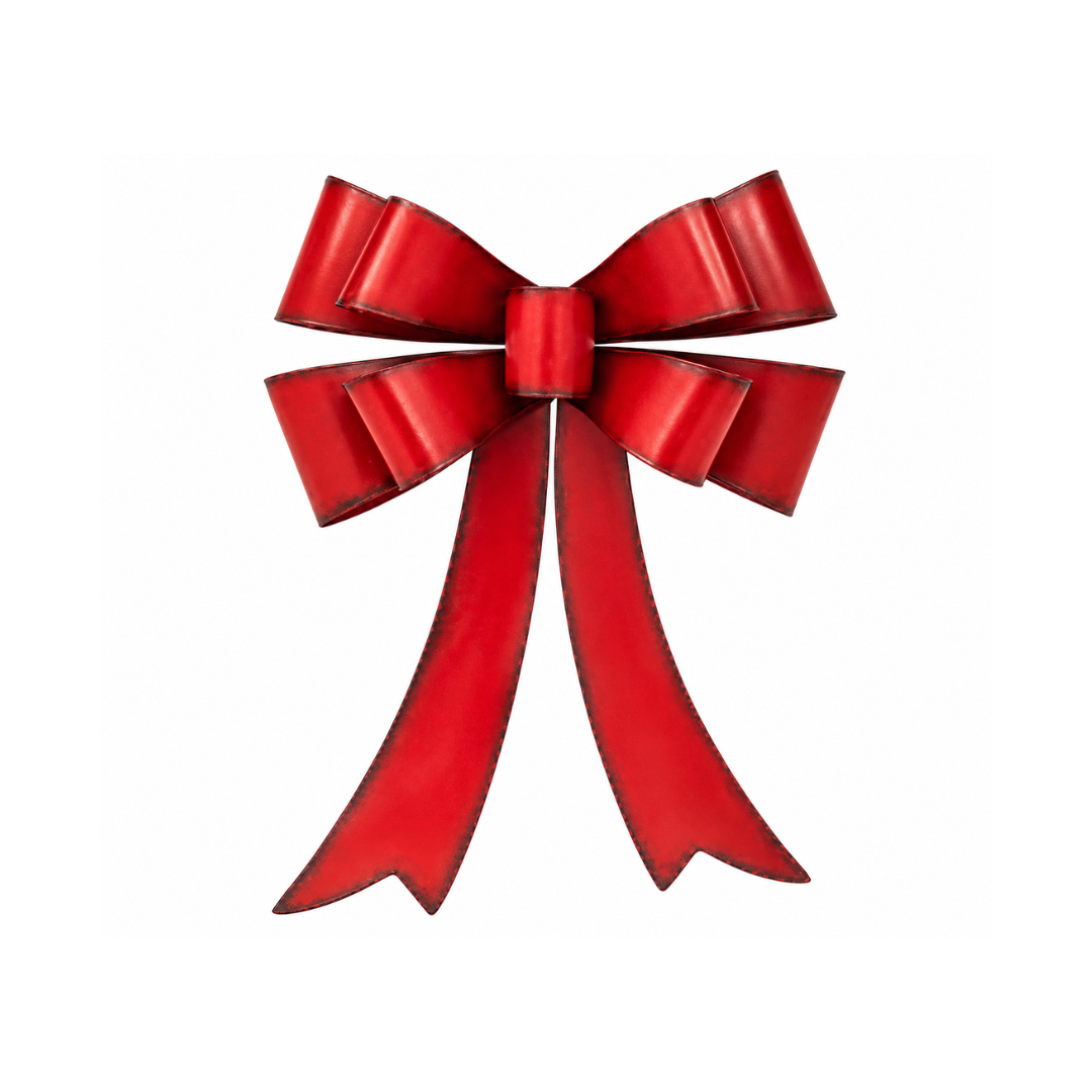 Red Metal Christmas Bow