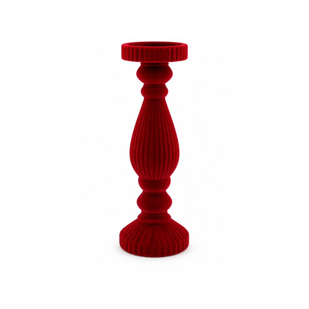 Red Velvet Candle Holder