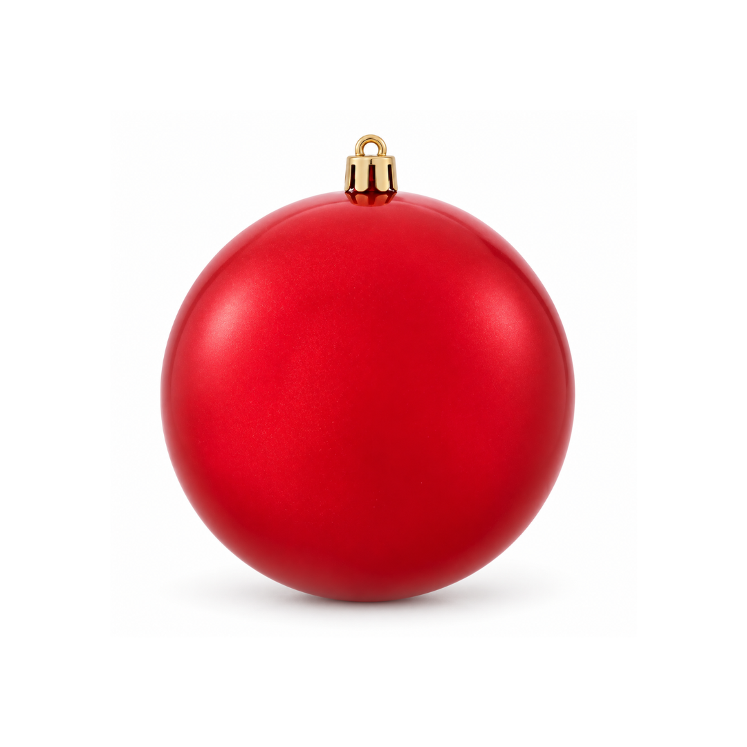Red Pearl Finish Plastic Christmas Bauble