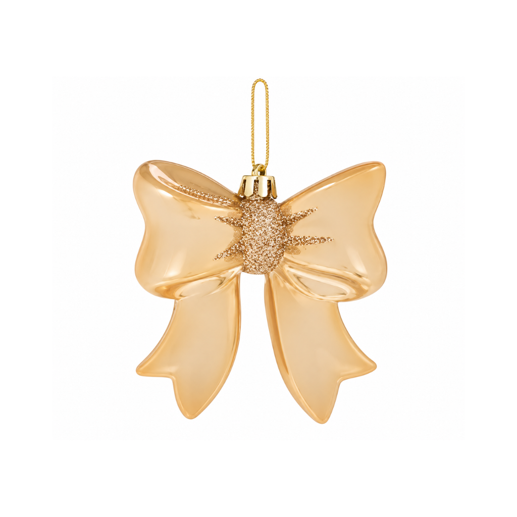 Gold Plastic Christmas Bow