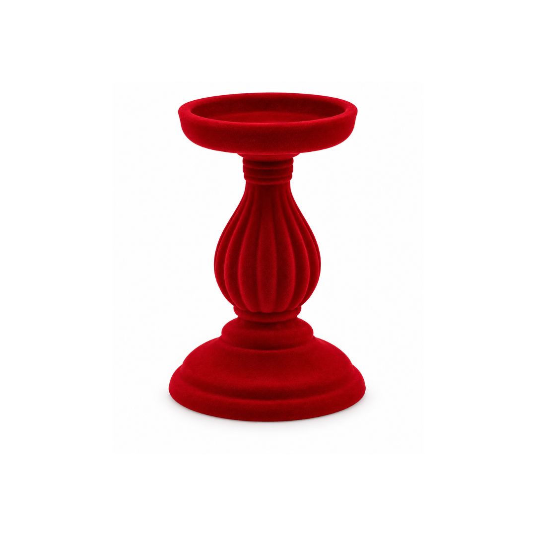 Red Velvet Candle Holder