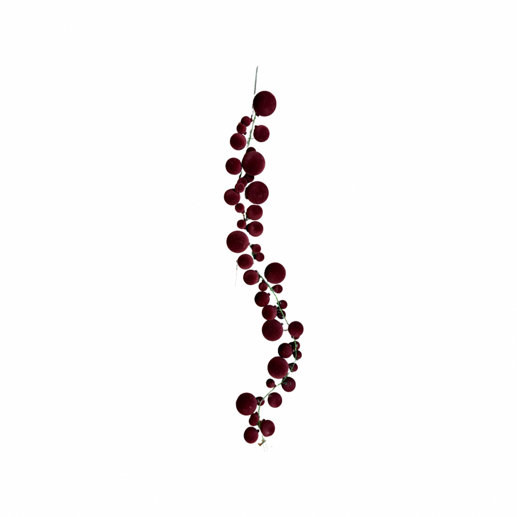 Burgundy Velvet Plastic Ball Chain