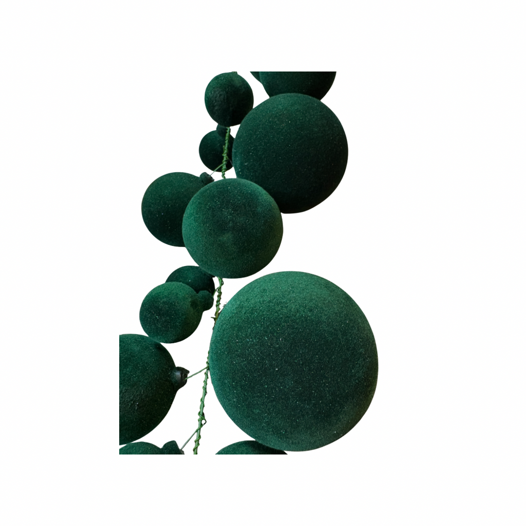Dark Green Velvet Plastic Ball Chain