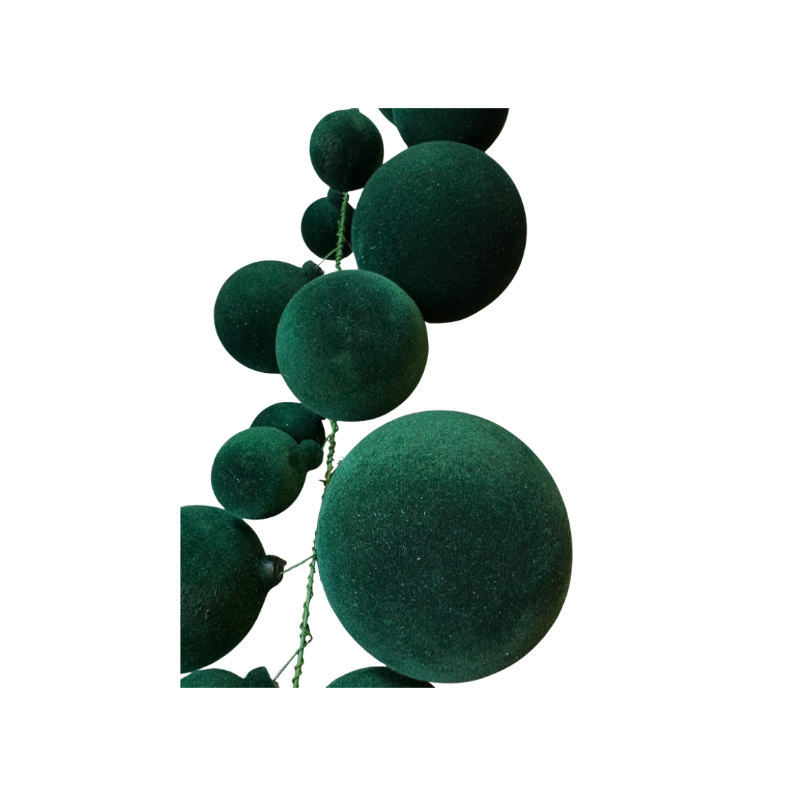 Dark Green Velvet Plastic Ball Chain