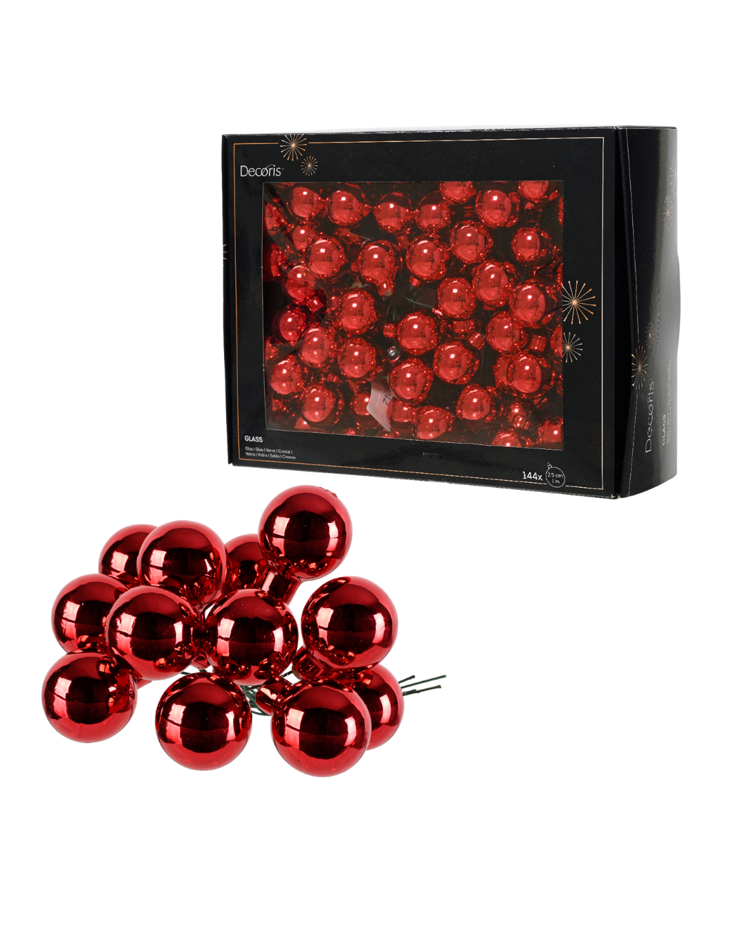Red glass baubles 710417