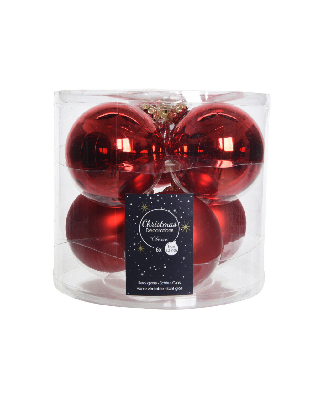 Red glass baubles 140180