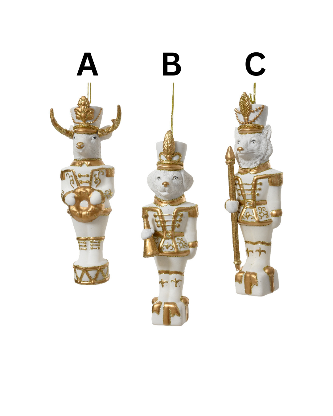 Nutcracker glass w gold finish 129704