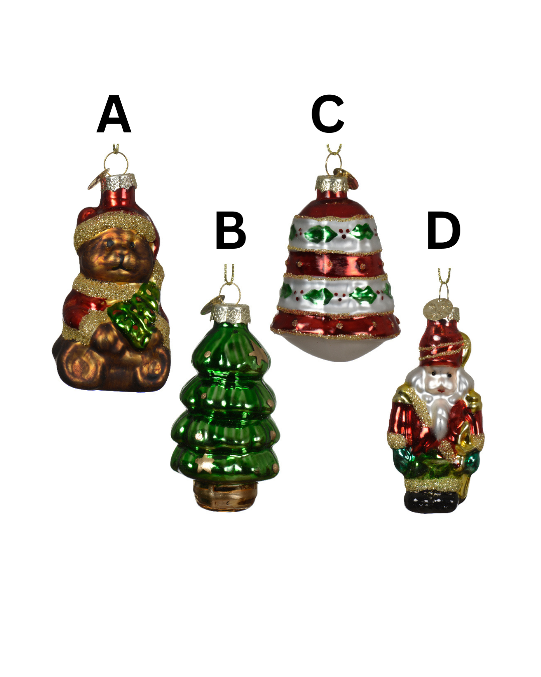 Ornament glass w glitter