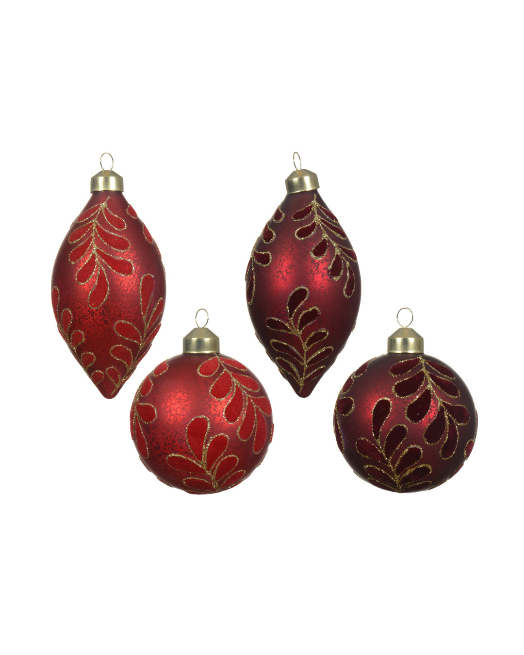 Bauble glass w leaf 070747